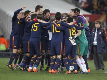 Celebraci¨®n de la selecci¨®n espa?ola tras ganar el Mundial.