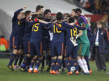 Celebración de la selección española tras ganar el Mundial.