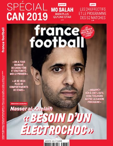 La portada de France Football en la que Al Khelaifi confirma la continuidad de Mbappé.