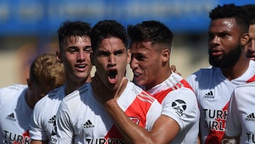 Londoño (centro) marcó nueve goles en el torneo de Reservas con river Plate y fue eliminado en semifinales.