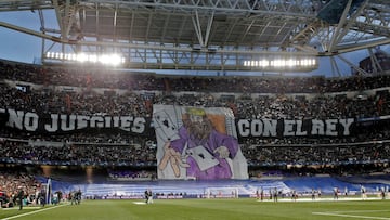 Tifo de los aficionados del Real Madrid.