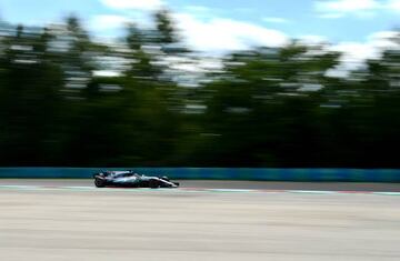 Lewis Hamilton during today's practice in Budapest