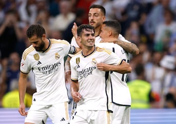 Brahim celebra su gol a Las Palmas.