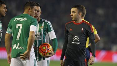 Joaquín y Aspas, en un partido.