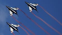 FILE PHOTO: China's J-10 fighter jets from the People's Liberation Army Air Force August 1st Aerobatics Team perform during a media demonstration at the Korat Royal Thai Air Force Base, Nakhon Ratchasima province, Thailand, November 24, 2015. REUTERS/Athit Perawongmetha/File Photo