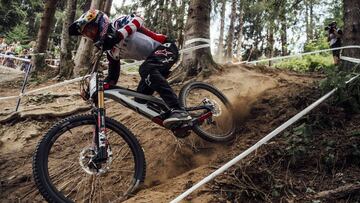 Aaron Gwin en la parada de Leogang (Austria) de la UCI MTB DH World Cup 2018.