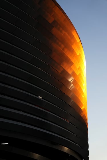 Detalle de las lamas metálicas del nuevo estadio Santiago Bernabéu.