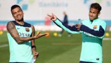 Dani Alves y Adriano se entrenan con normalidad