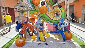 fallas valencia 2025 ninot vinicius balon de oro fallas dragon ball figuras goku beerus vegeta shen long