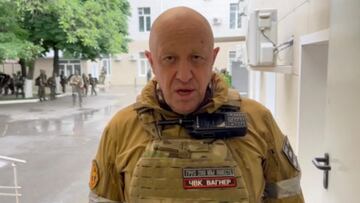 Founder of Wagner private mercenary group Yevgeny Prigozhin speaks inside the headquarters of the Russian southern army military command center, which is taken under control of Wagner PMC, according to him, in the city of Rostov-on-Don, Russia in this still image taken from a video released June 24, 2023. Press service of "Concord"/Handout via REUTERS ATTENTION EDITORS - THIS IMAGE WAS PROVIDED BY A THIRD PARTY. NO RESALES. NO ARCHIVES. MANDATORY CREDIT.