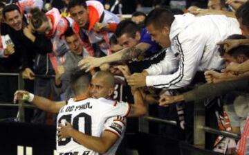3-0. Feghouli celebró el tercer tanto.