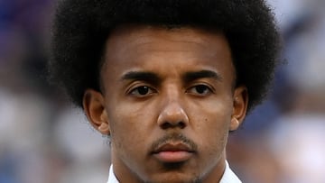 (FILES) In this file photo taken on June 13, 2022 France's defender Jules Kounde is pictured during the UEFA Nations League - League A Group 1 football match between France and Croatia at the Stade de France in Saint-Denis, on the outskirts of Paris. - FC Barcelona made official on July 28, 2022 the transfer of the French international defender Jules Kounde, from the Spanish club Sevilla FC, without specifying the duration of his contract, nor the amount of the operation. (Photo by FRANCK FIFE / AFP)