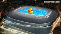 Los memes de la Champions no tienen piedad con las obras del Bernabéu ni con el Atleti