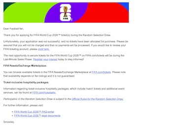 Not selected in the random draw for World Cup tickets, what can you do now?