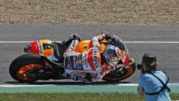 Marc Márquez fue tercero en el gran premio y ha dominado el test.
