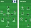 Alineaciones del Chelsea - Real Madrid