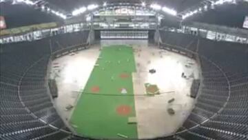 Increíble: así se cambia un campo de béisbol a rugby en Japón