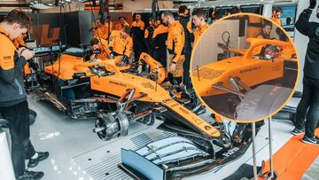 Norris y Sainz con el McLaren en Montmel&oacute;.