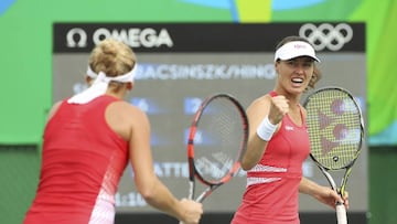 Timea Bacsinszky and Martina Hingis. 