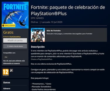 Fortnite: ya disponible el pack de celebración de PlayStation Plus julio 2020