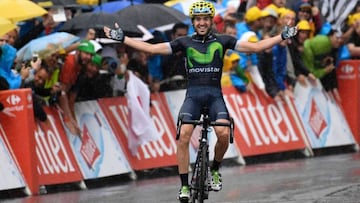 Ion Izagirre celebra su victoria en Morzine en la vig&eacute;sima etapa del Tour de Francia 2016.