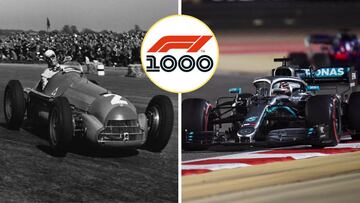 Farina en Silverstone 1950 y Hamilton en Bahr&eacute;in 2019.
