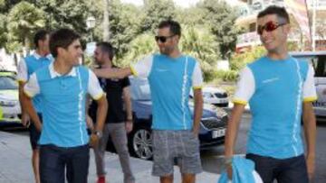 Mikel Landa (izq.) junto a Nibali (centro) y Fabio Aru (der.)