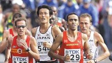 <b>LUCHA. </b>Rey, Takaoka, Gharid y Baldini a media carrera del maratón.