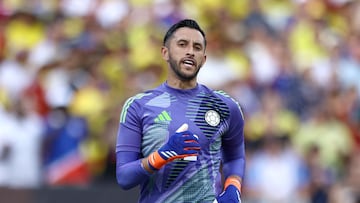 LANDOVER, MARYLAND - JUNE 08: Camilo Vargas #12 of Colombia reacts during the first half against the United States at Commanders Field on June 08, 2024 in Landover, Maryland. Tim Nwachukwu/Getty Images/AFP (Photo by Tim Nwachukwu / GETTY IMAGES NORTH AMERICA / Getty Images via AFP)