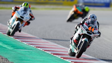 GRAFCAT865. MONTMELÓ (BARCELONA), 16/11/2024.- El piloto español de Moto2 Aron Canet logra la pole para el Gran Premio de Barcelona Solidaridad de Moto2, este sábado en el circuito Barcelona-Cataluña de Montmeló. EFE/ Siu Wu