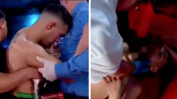 Fatídico momento en el que el boxeador Santillán se desmaya