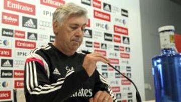 Carlo Ancelotti, en la rueda de prensa de hoy