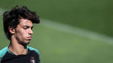 El delantero portugués del Benfica, Joao Félix, con su selección.