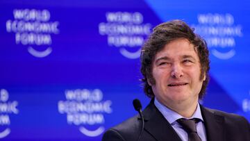 FILE PHOTO: Argentina's President Javier Milei attends the 54th annual meeting of the World Economic Forum, in Davos, Switzerland, January 17, 2024. REUTERS/Denis Balibouse/File Photo