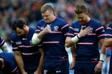 Un emocionado Louis Stanfill durante el Estados Unidos-Sudáfrica.