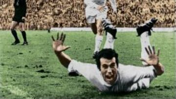 Amancio celebra su gol ante el Atlético.
