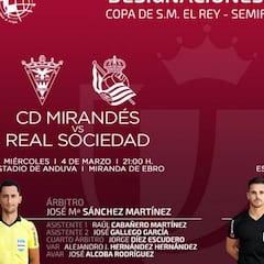 Sánchez Martínez dirigirá el Mirandés-Real Sociedad; Del Cerro, el Granada-Athletic