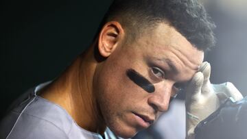 Houston (United States), 03/09/2023.- New York Yankees designated hitter Aaron Judge looks on before the game against the Houston Astros of the Major League Baseball (MLB)game at Minute Maid Park in Houston, Texas, USA, 03 September 2023. (Nueva York) EFE/EPA/ADAM DAVIS
