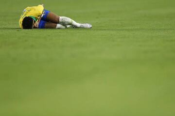 Neymar on the end of some heavy-handed tackles