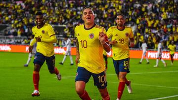 Juan Quintero en un partido de la Selecci&oacute;n Colombia