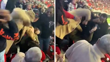 Falcons Fan lands over 20 punches to another man's face in brutal fight during game