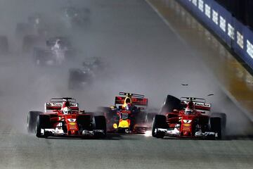 Incidente en la salida del Gran Premio de Singapur.