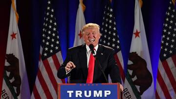 Republican presidential candidate Donald Trump speaks during a rally at the San Jose Convention Center in San Jose, California on June 02, 2016. 