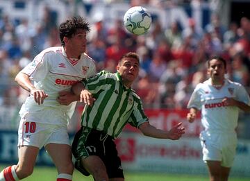 En su primer partido en el Sánchez Pizjuán, tuvo la peculiaridad de que los 2 equipos sevillanos se encontraban en la categoría de plata. El partido terminó empate a 1.