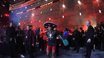 LAS VEGAS, NEVADA - SEPTEMBER 14: Raul Rosas Jr. of Mexico walks to the ring prior to his fight against Aoriqileng of China during UFC 306:Riyadh Season Noche at Sphere on September 14, 2024 in Las Vegas, Nevada. Christian Petersen/Getty Images/AFP (Photo by Christian Petersen / GETTY IMAGES NORTH AMERICA / Getty Images via AFP)
