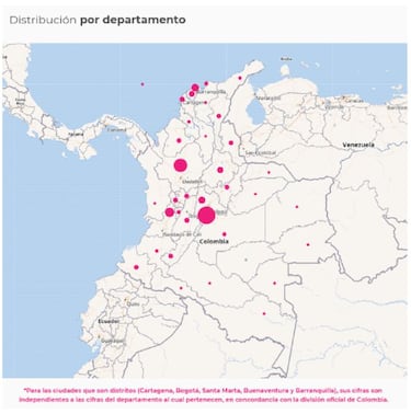 Mapa de casos y muertes por coronavirus por departamentos en Colombia: hoy, 8 de mayo