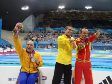 Medalla de Plata de Moisés Fuentes en natación en los Juegos Paralímpicos Londres 2012.