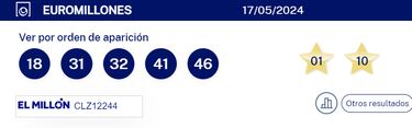 Euromillones: comprobar los resultados del sorteo de hoy, viernes 17 de mayo