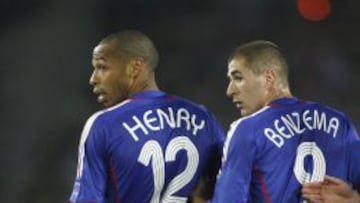 Henry y Benzema, con Francia en 2007.