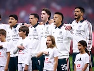 Soccer Football - International Friendly - Mexico v Portugal - Estadio Ciudad de Mexico, Mexico City, Mexico - March 28, 2026 Mexico players line up during the national anthems before the match REUTERS/Eloisa Sanchez
